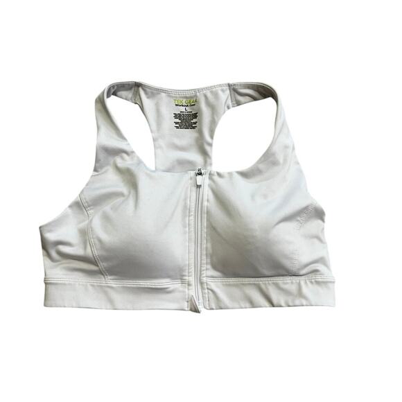 Tek Gear Women's white zip up front sports bra size large - Picture 1 of 4